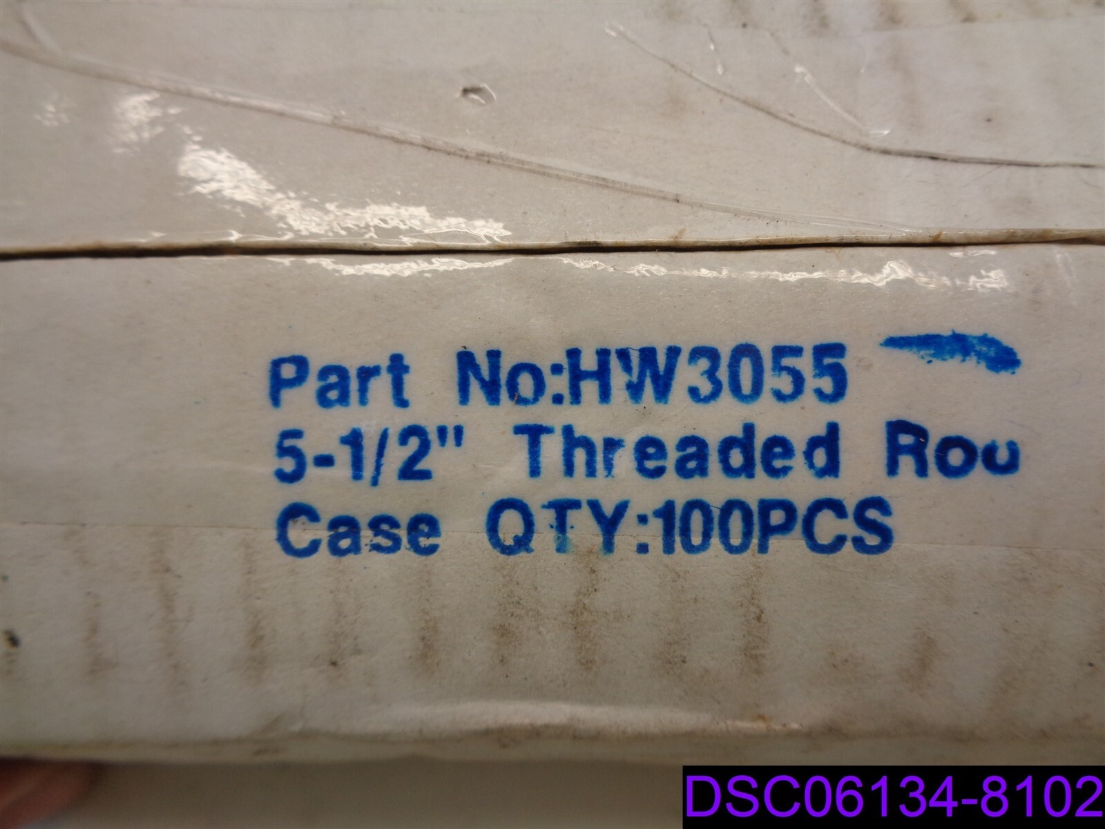 Qty = 100: 5-1/2″ Threaded Golden Zinc Plated Rods P/N HW3055 1/4-20