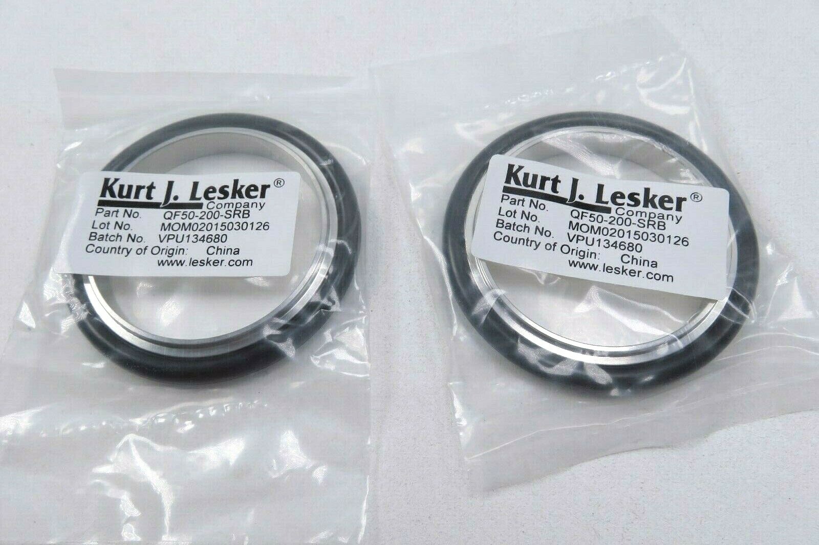 Lot of 2 Kurt J Lesker QF50-200-SRB Centering Ring (New)