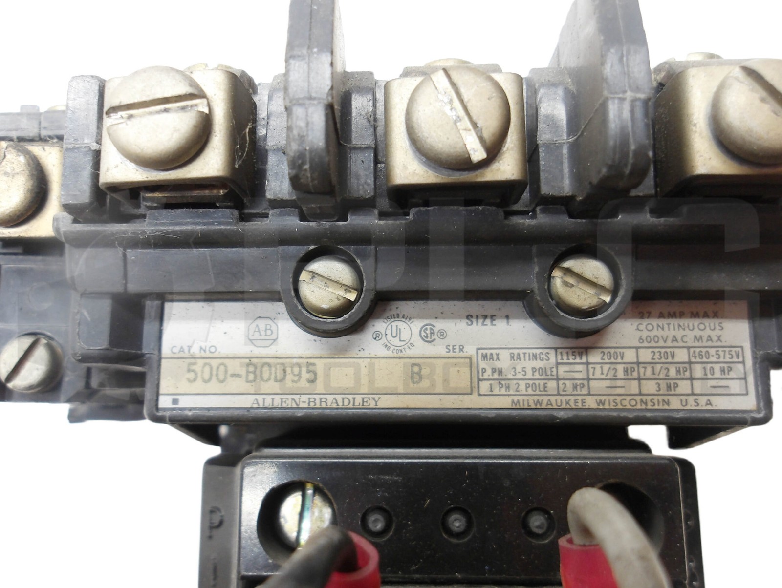 ALLEN BRADLEY 500-BOD95 /B W/ CB236 W/ 599-P01A /A W/ 595-B /B W/ RCS2A-6