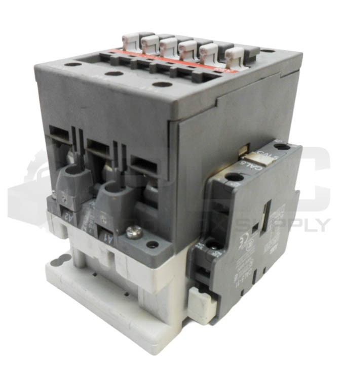 ABB A50-30 CONTACTOR 100A 600VAC W/ CAL5-11 AUXILIARY CONTACT A50
