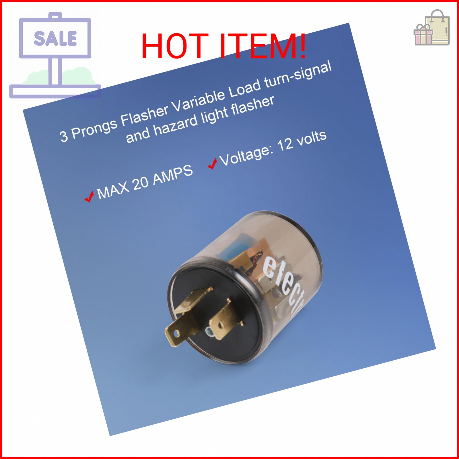 4 pcs 12V 3 Pin Electronic LED Flasher Relay Round Heavy Duty Electronic Turn Si