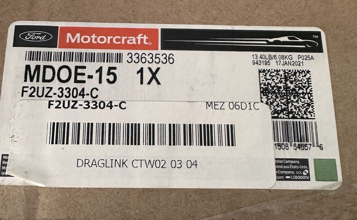 OEM Ford Motorcraft F2UZ-3304-C MDOE-15 Steering Draglink E250 E350 E450 3363536