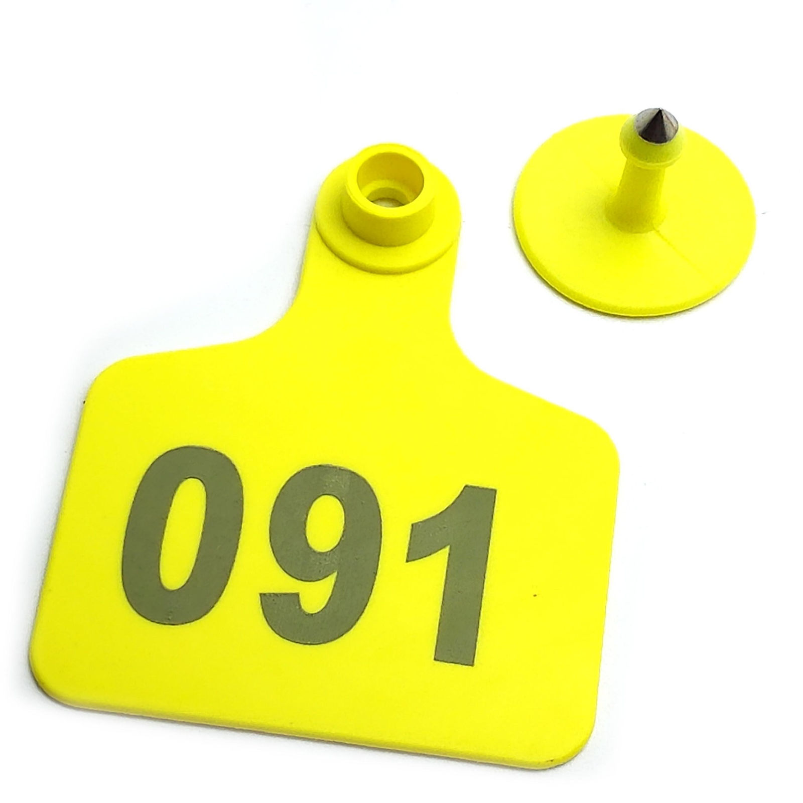 100x Yellow 001-100 Number Plastic Livestock Ear Tag 3″ x 2.4″ For Cow