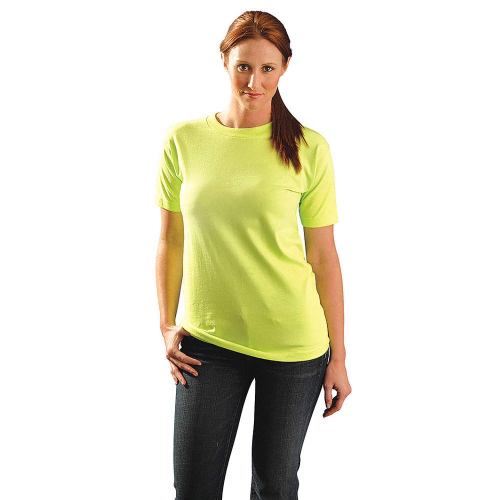 OCCUNOMIX LUX-300-04M T-Shirt,M,Fit 40 in.,Lime,Cotton 33TY31