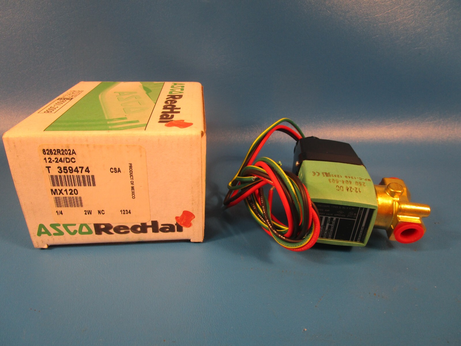 Asco 8262R202A, Redhat Electronically Enhanced Solenoid Valve, 1/4″ x 1/4″, 12-2