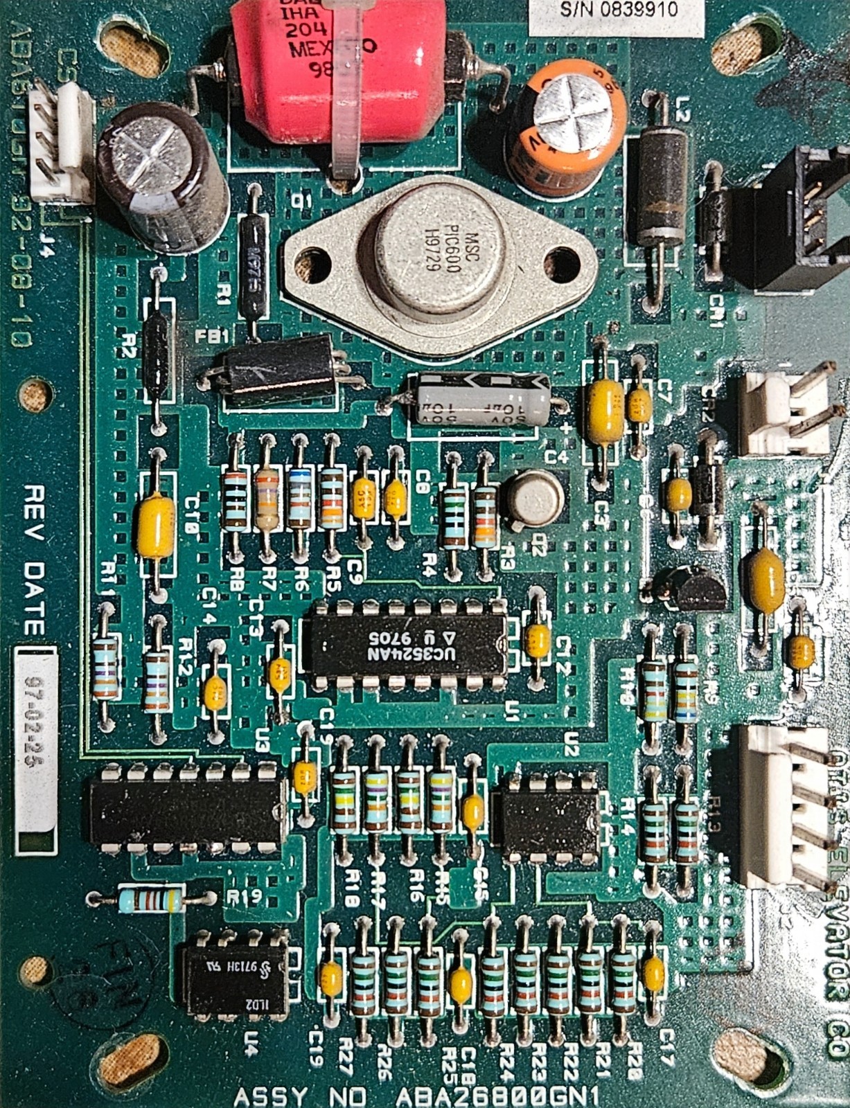 Otis Elevator Control Board ABA26800GN1 – Tested/As-Is – Vintage OEM PCB