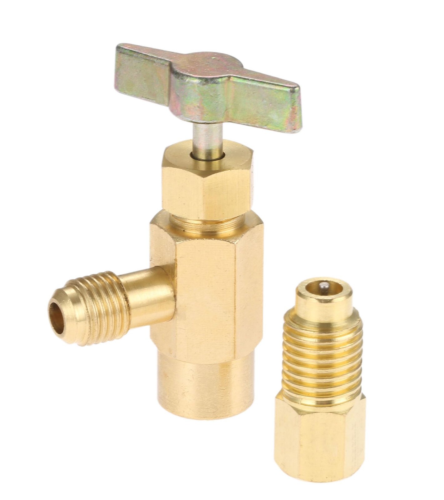 R1234YF Self-Sealing Can Tap with R134A Tank Adapter, 1/2 to 1/4 SAE Refrigerant