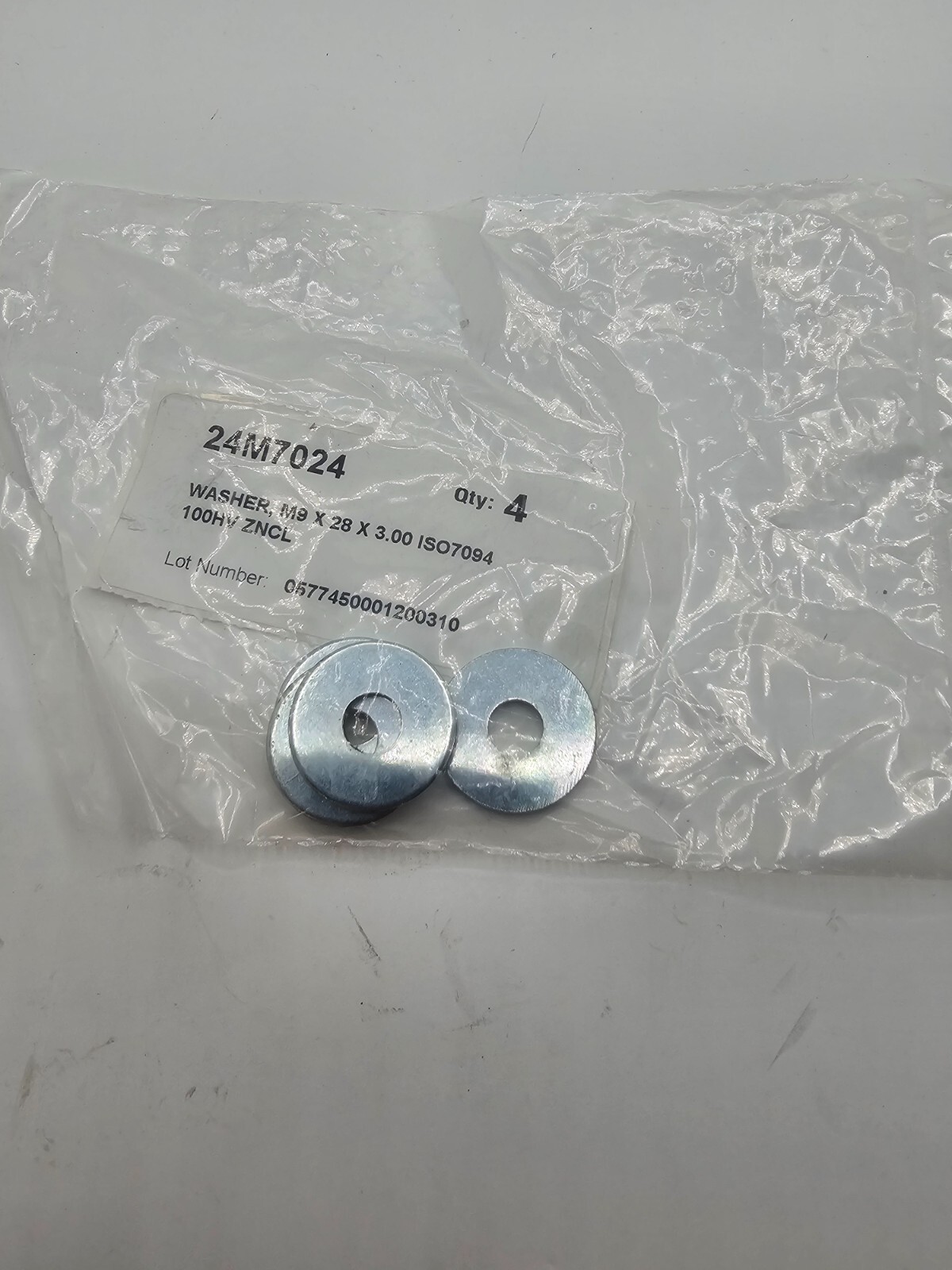(QTY 4) M9 X 28 X 3.00 ISO7094 100HV ZNCL Washer 24M7024 fits John Deere