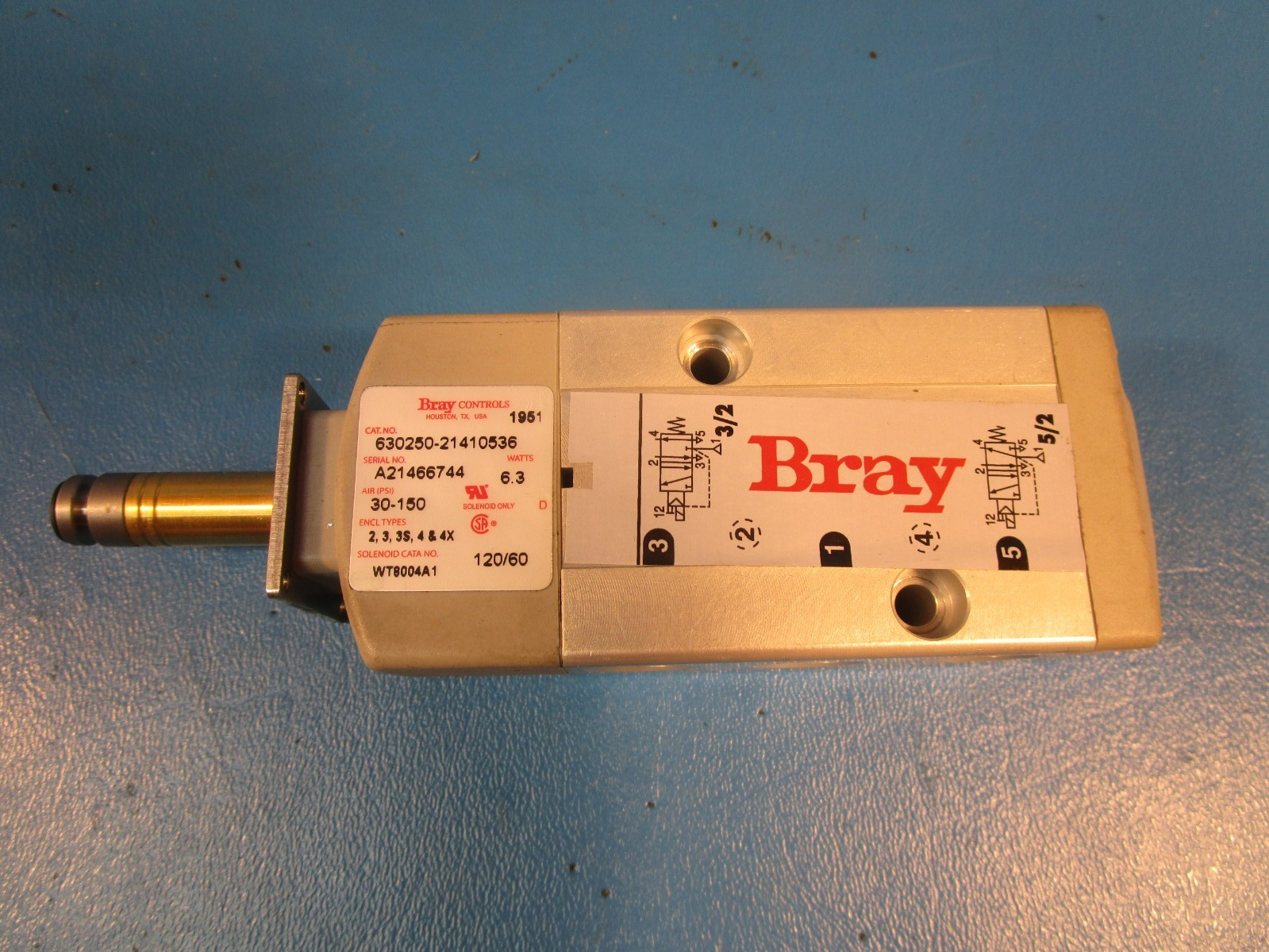 Bray 630250-21410536, Solenoid Valve, 120VAC