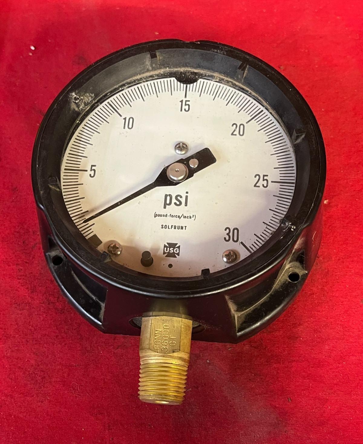 AMTEK U.S. GAUGE, 1980, 150007, 0-30 PSI, 1/2″ NPT, 4-1/2″ SIZE