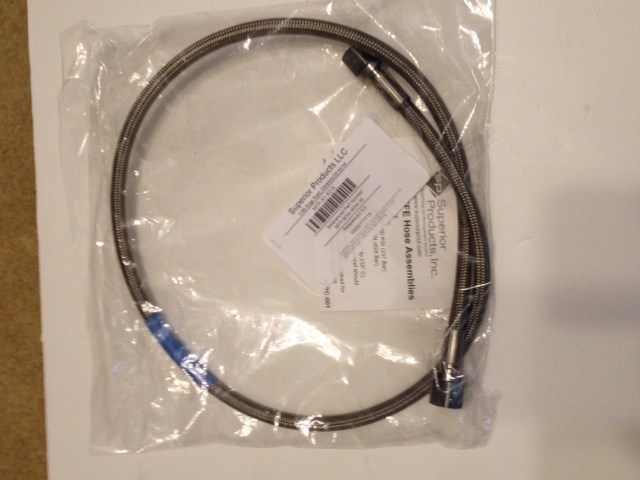 High Pressure Braided Stainless Hose 36″ / 3 ft – Cleaned for Oxygen (PTFE Hose)