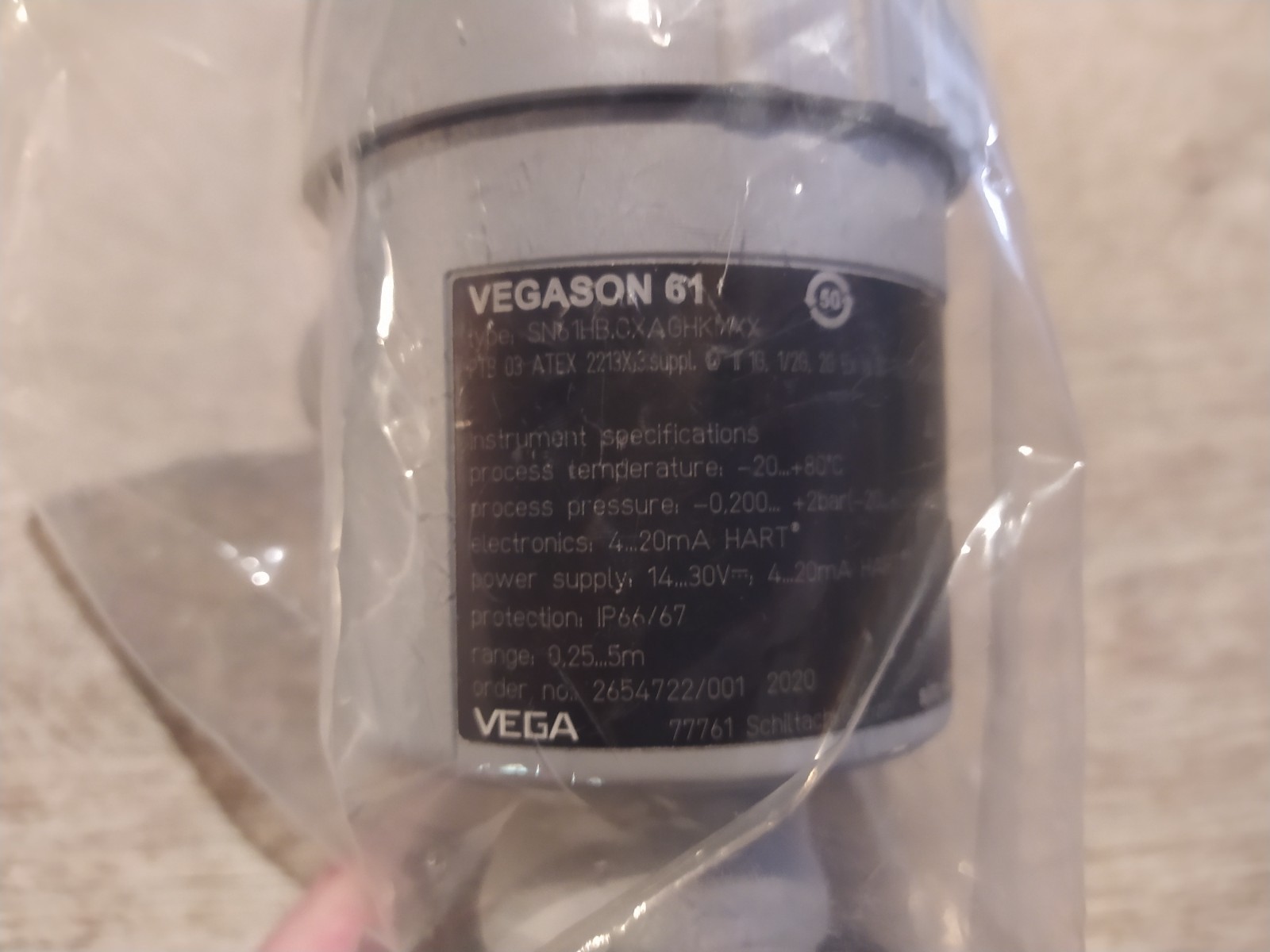 VEGA VEGASON 61 SN61HB.CXAGHKMXX ATEX ULTRASONIC LEVEL SENSOR [NEW] [2020]