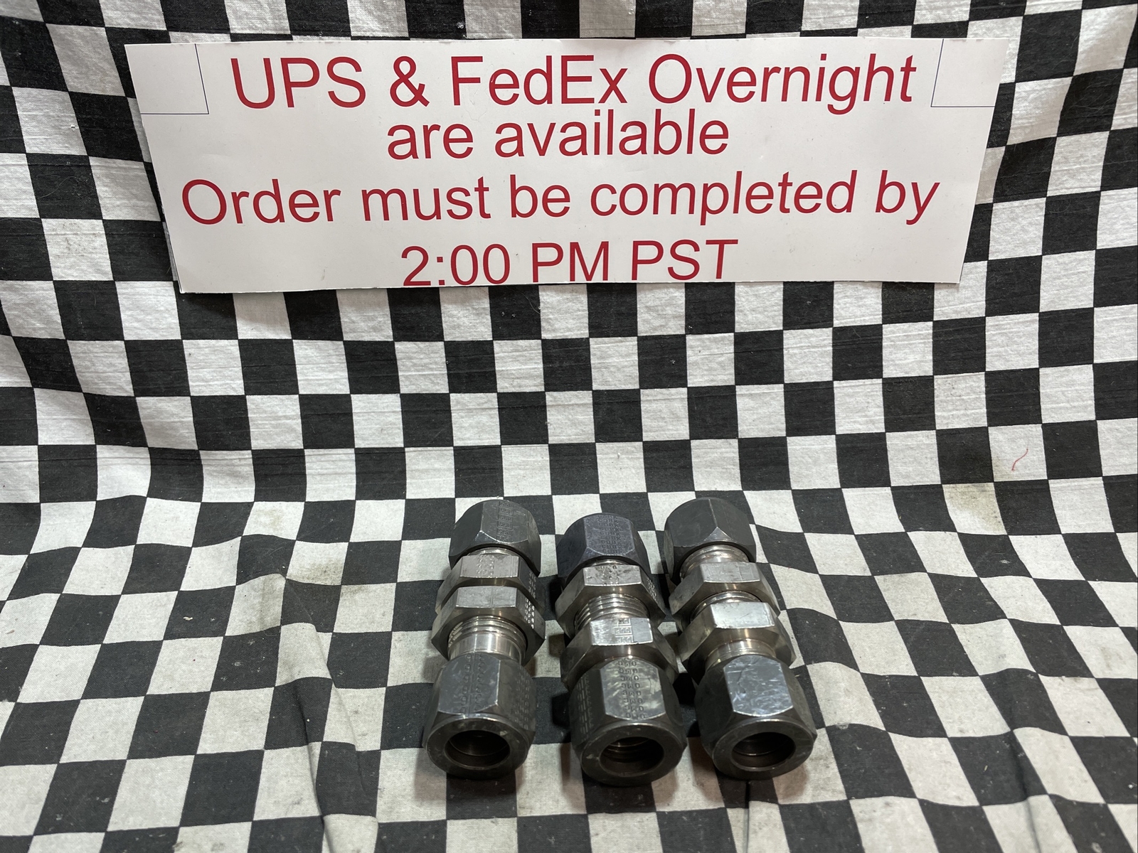 LOT OF 3, PARKER Bulkhead Union 3/4″, 12-12 WBZ-SS, 1212WBZSS, SHIPSAMEDAYR#4