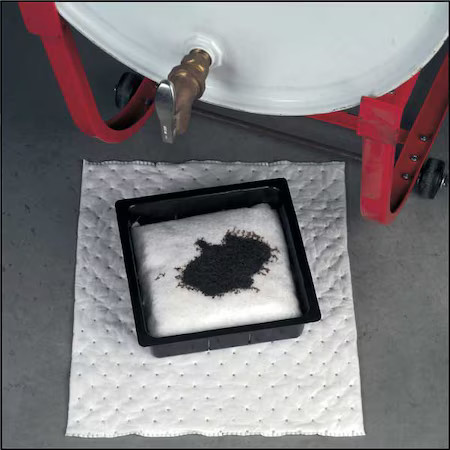 Drip Pan Kit, Absorbs 5.5 Gal. Oil, White, 3Rpv2