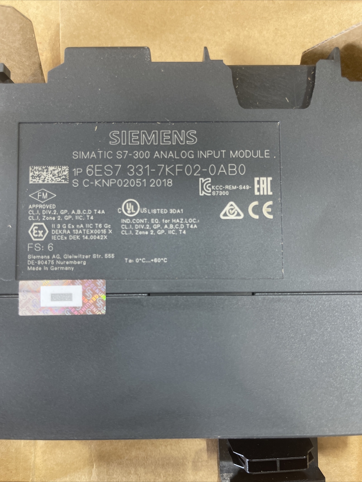 Siemens , Simatic ,S7 PLC input module ,6ES7-331-7KF02-0AB0
