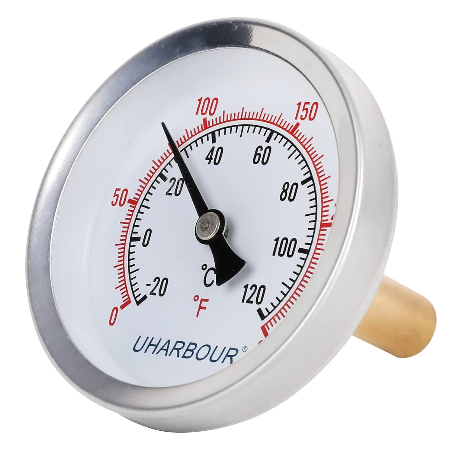 2-1/2″ Dial Water Thermometer, Water Temperature Gauge with 1-3/4″ Lead-Free …
