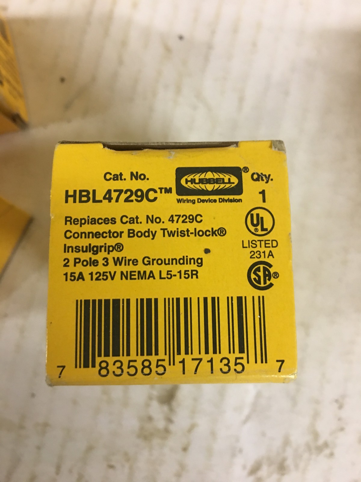 HUBBELL INC HBL4729C CONNECTOR