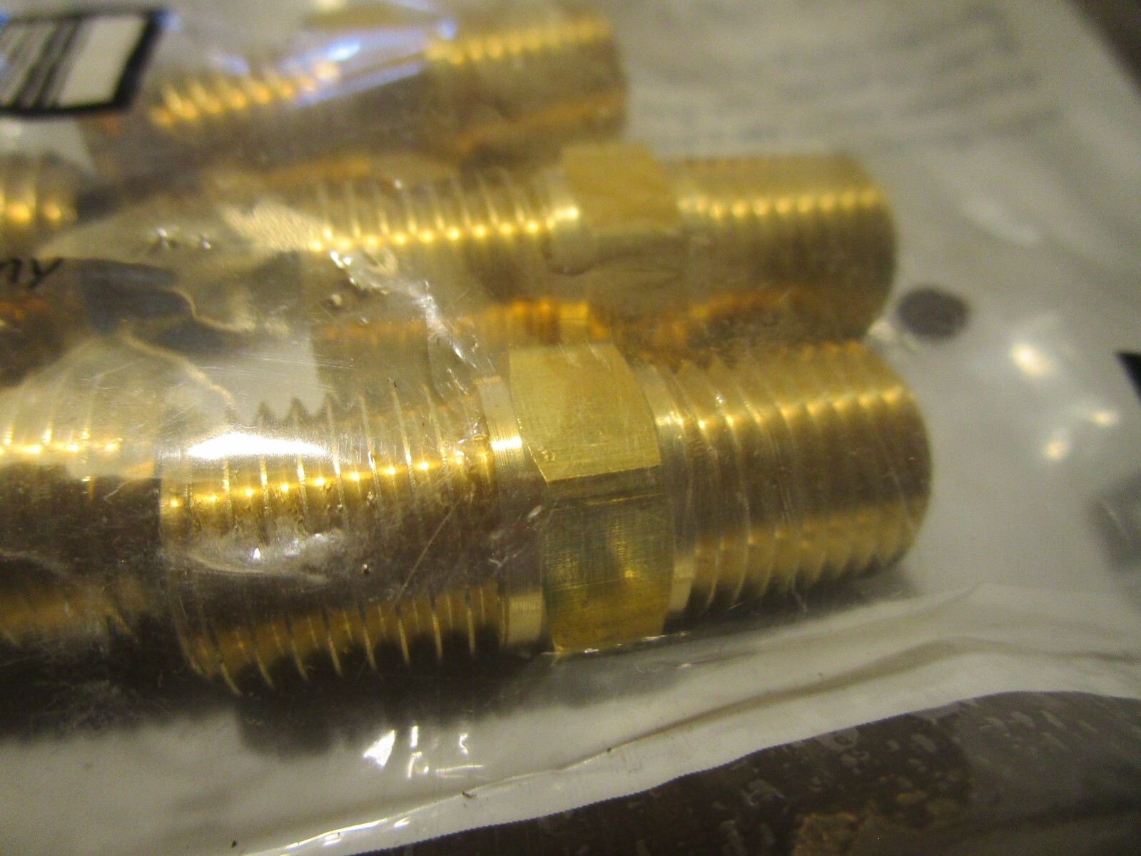 1/4″ x 1/4″MPT Brass Hex Nipple QTY 5
