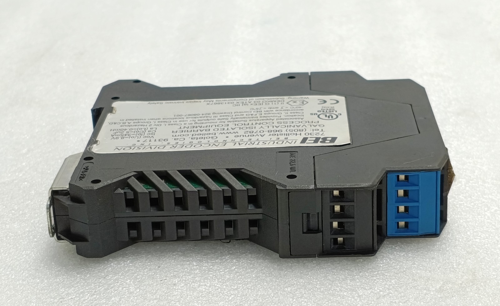 BEI Sensors 60004-002 Galvanically Isolated Intrinsic Safety Barrier 12-28VDC