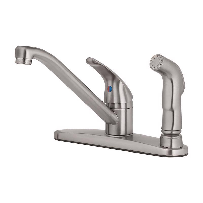 OakBrook 67210-2404 Brushed Nickel 1-Handle Kitchen Faucet with Side Sprayer