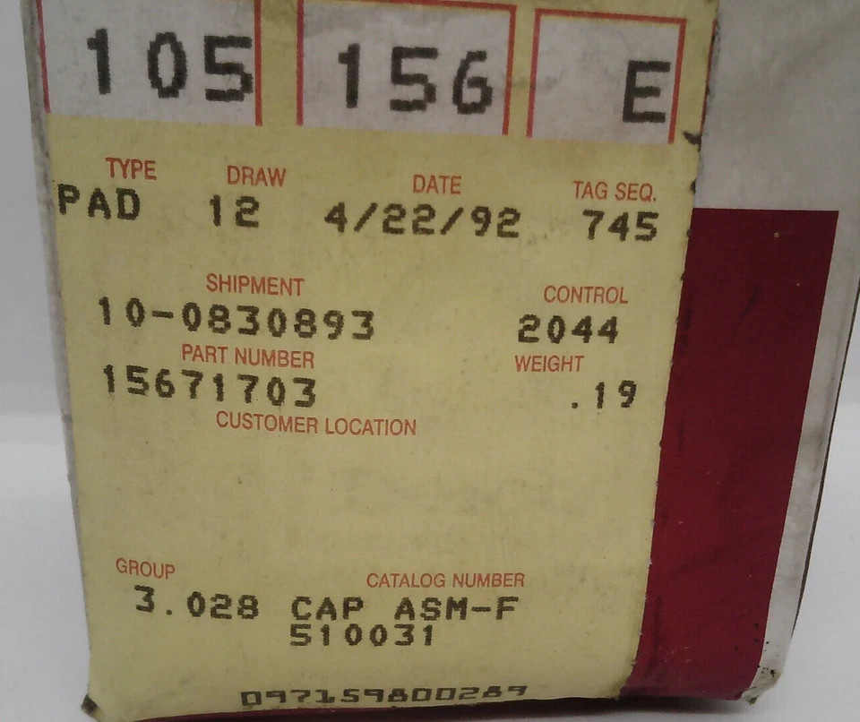 Vintage Delco, General Motors 15996393, 15671703, 15649035 Diesel Cap GM