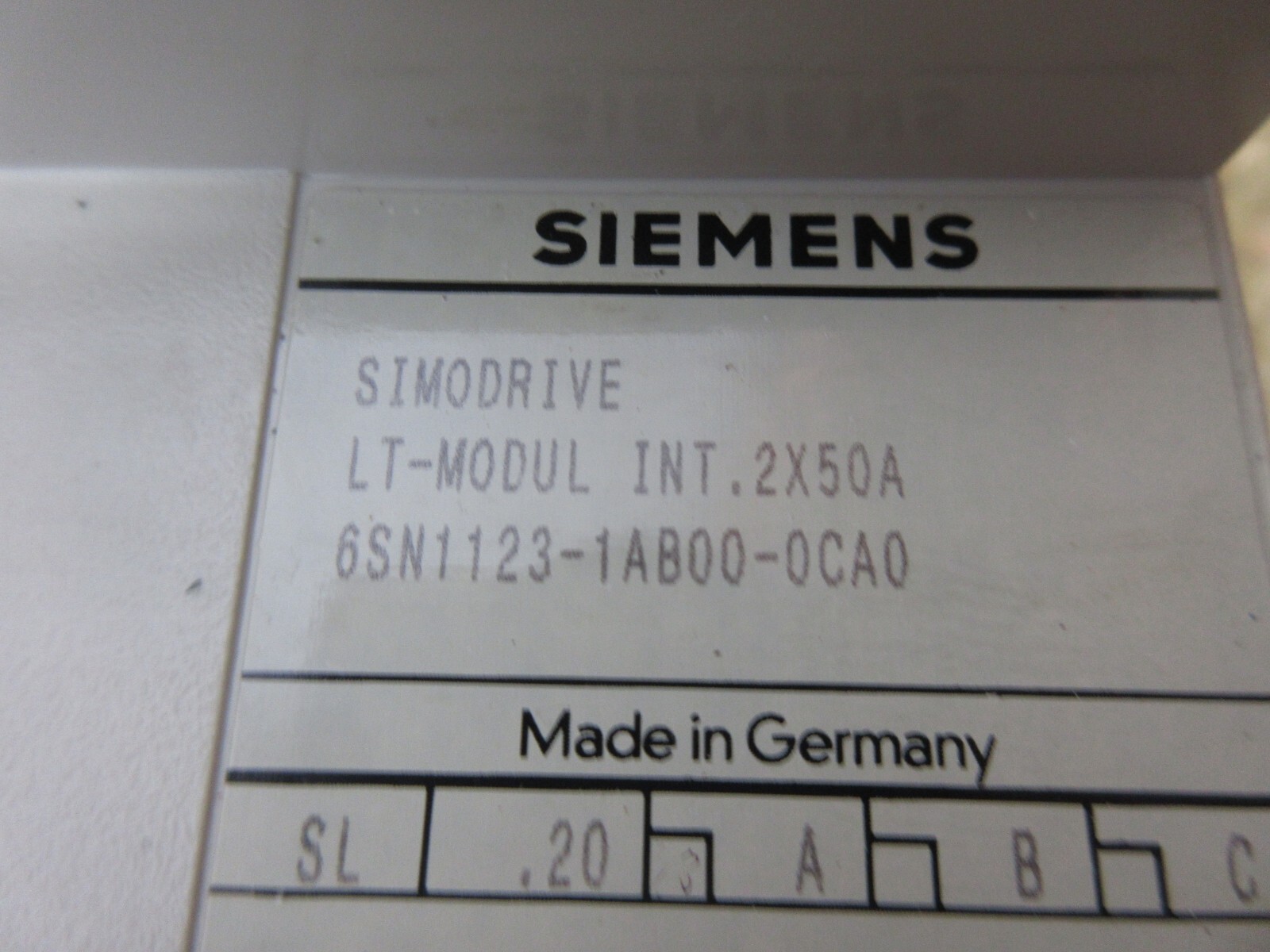 *SPECIAL PRICE* SIEMENS SIMODRIVE 611 LT-MODUL INT. 2X50A 6SN1123-1AB00-0CA0