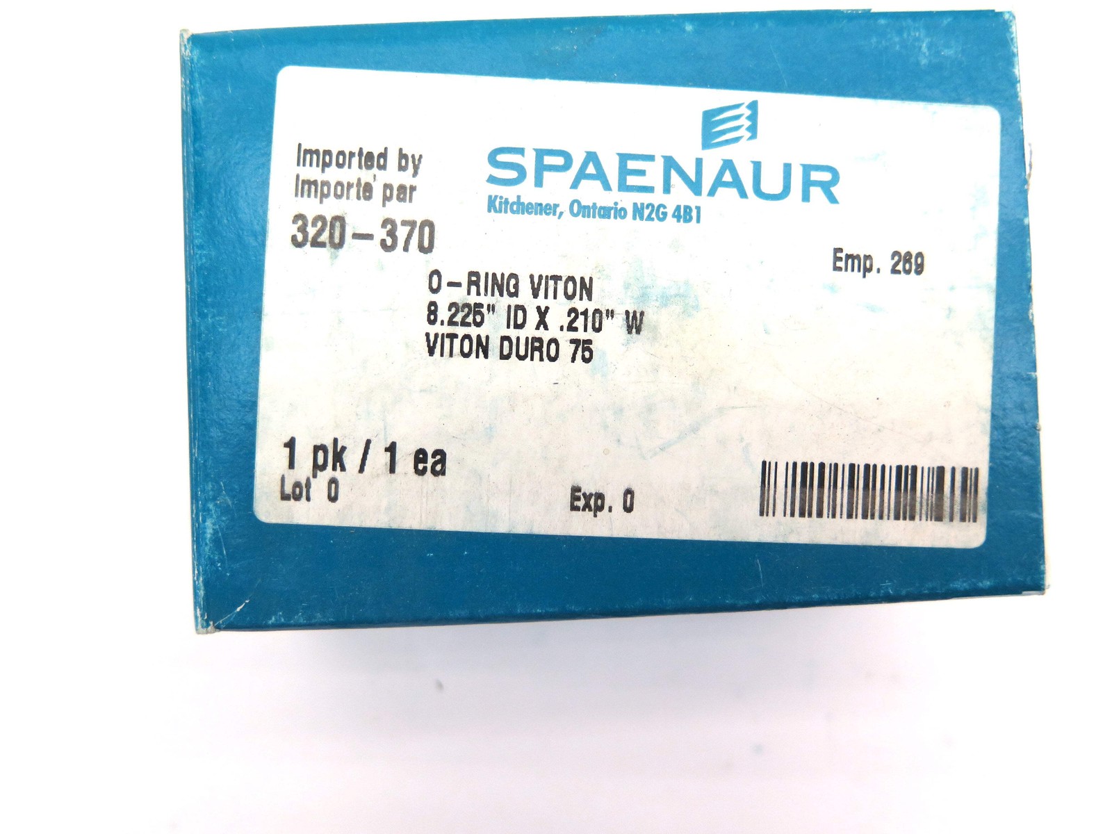 Spaenaur 320-370 O-Ring Viton Duro 75 8.225″ ID X .210 W