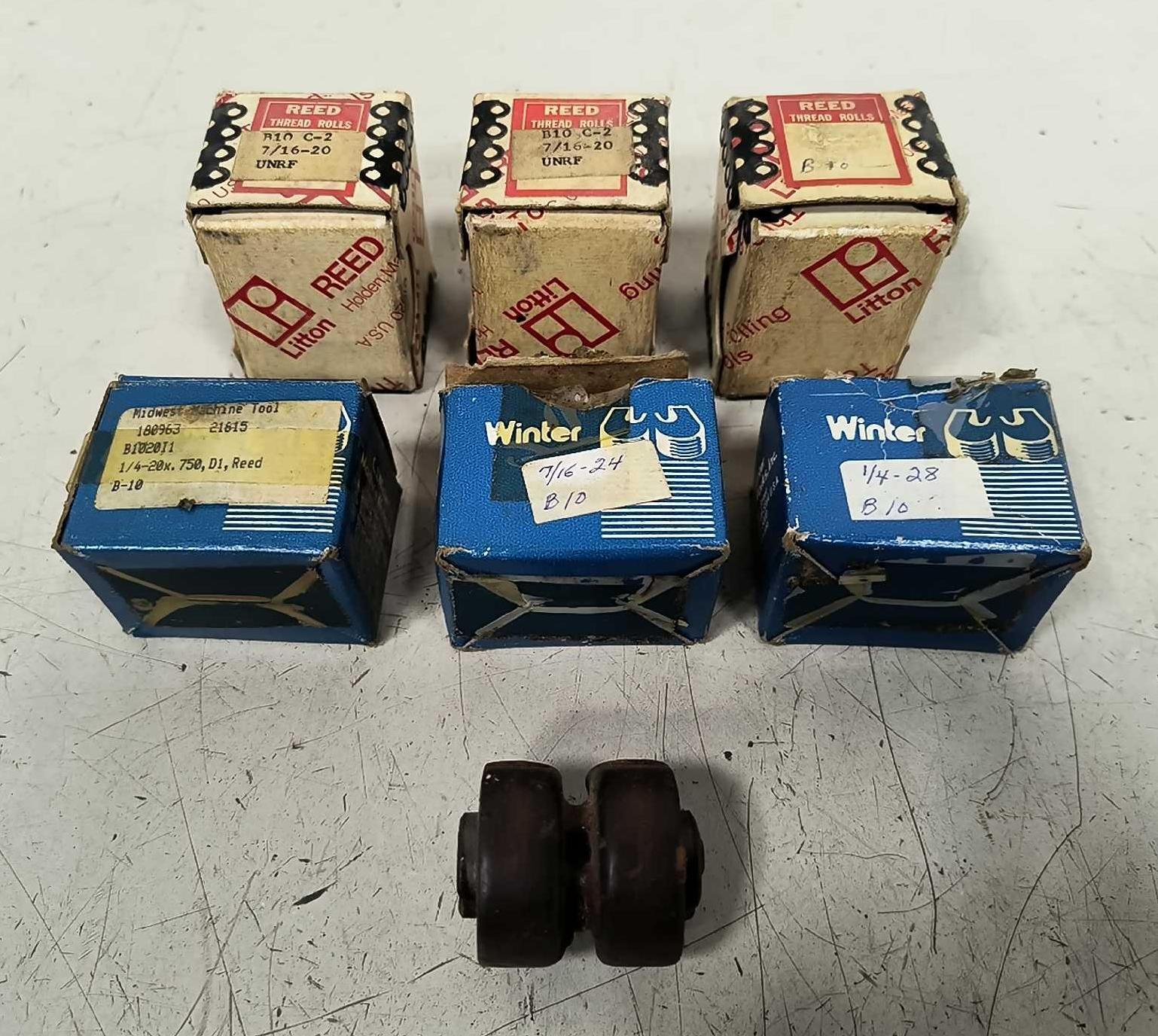 (7) B10 Thread Roll Dies, Reed & Winter, 7/16 20 & 24 UNRF, 1/4 20 & 28 + More