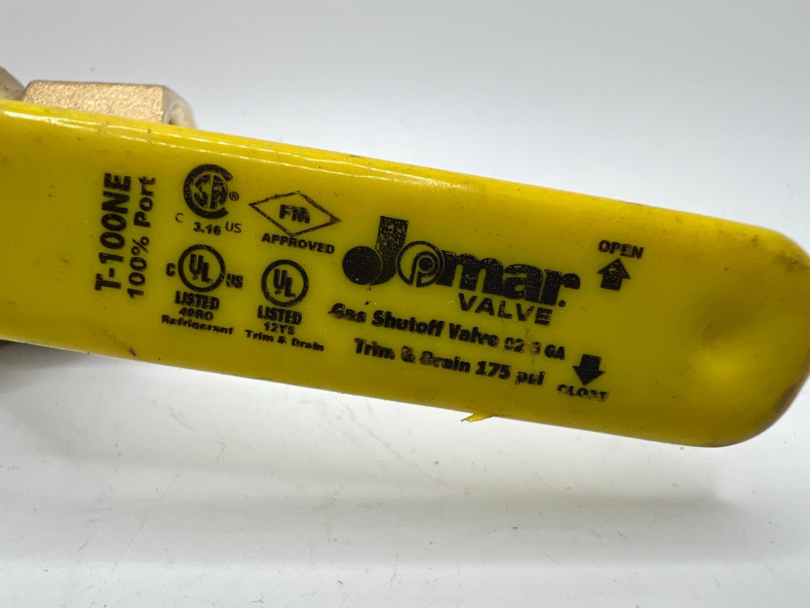 Jomar 3/4″ TWO PIECE BRASS, GAS SHUT OFF BALL VALVE T-100NE