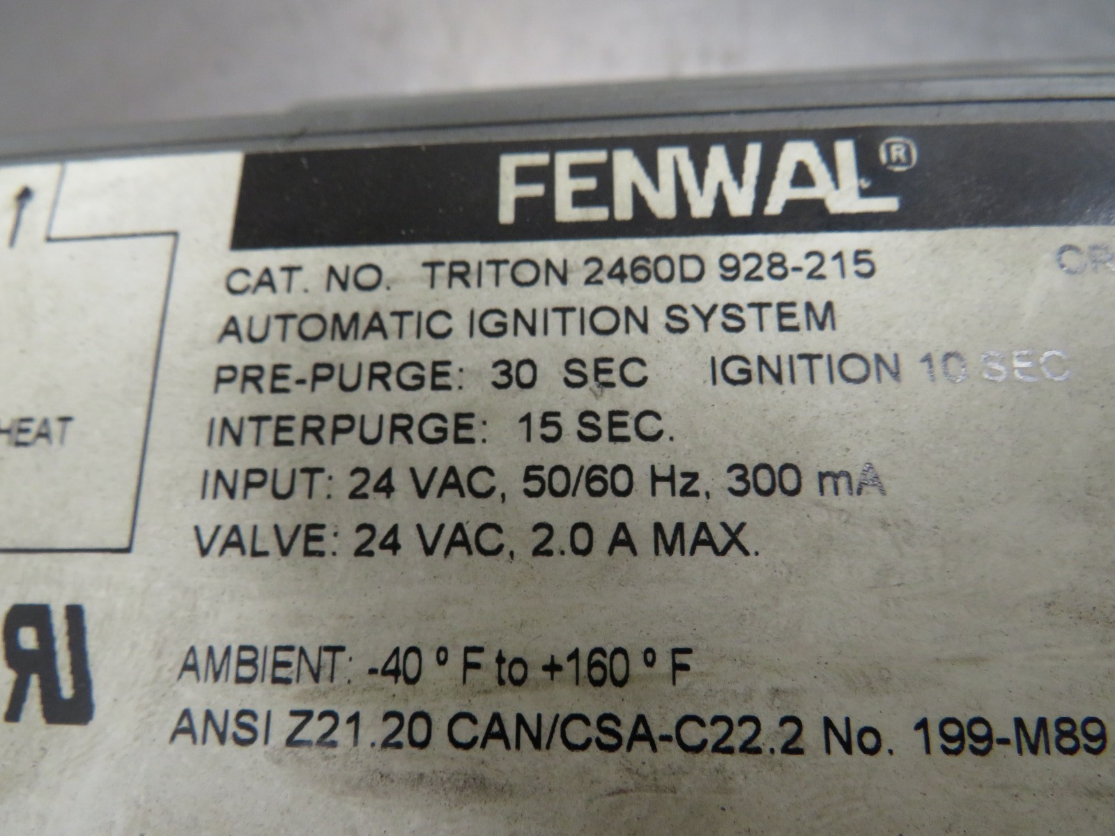 Fenwal Triton 2460D 928-215 Ignition Systems