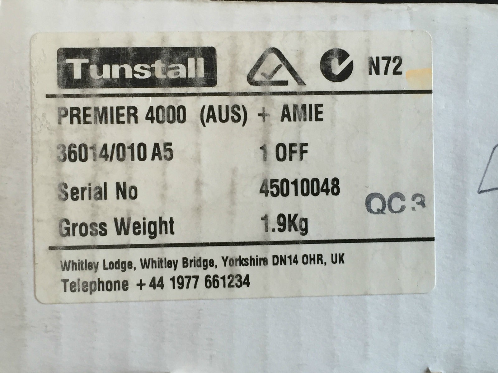 Tunstall Premier 4000 + AMIE (Aus) Emergency Response Unit Call System Telephone