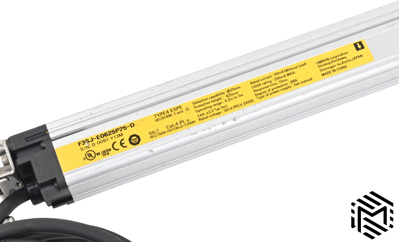 Omron STI F3SJ-E0625P25-D Safety Light Curtain Receiver – 625mm – 24VDC – Used