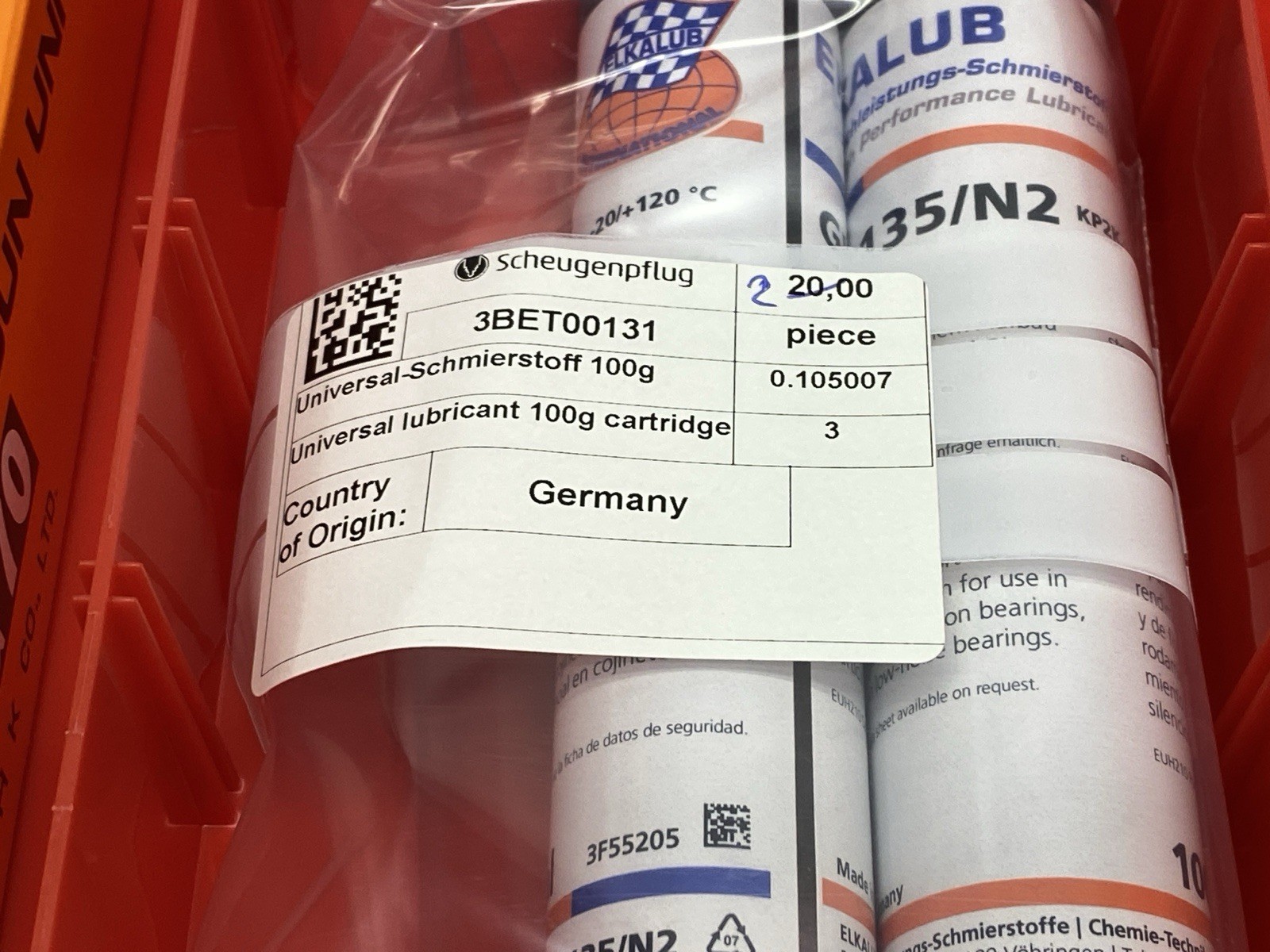 Scheugenpflug 2SER02772 Lubrication Kit MG70