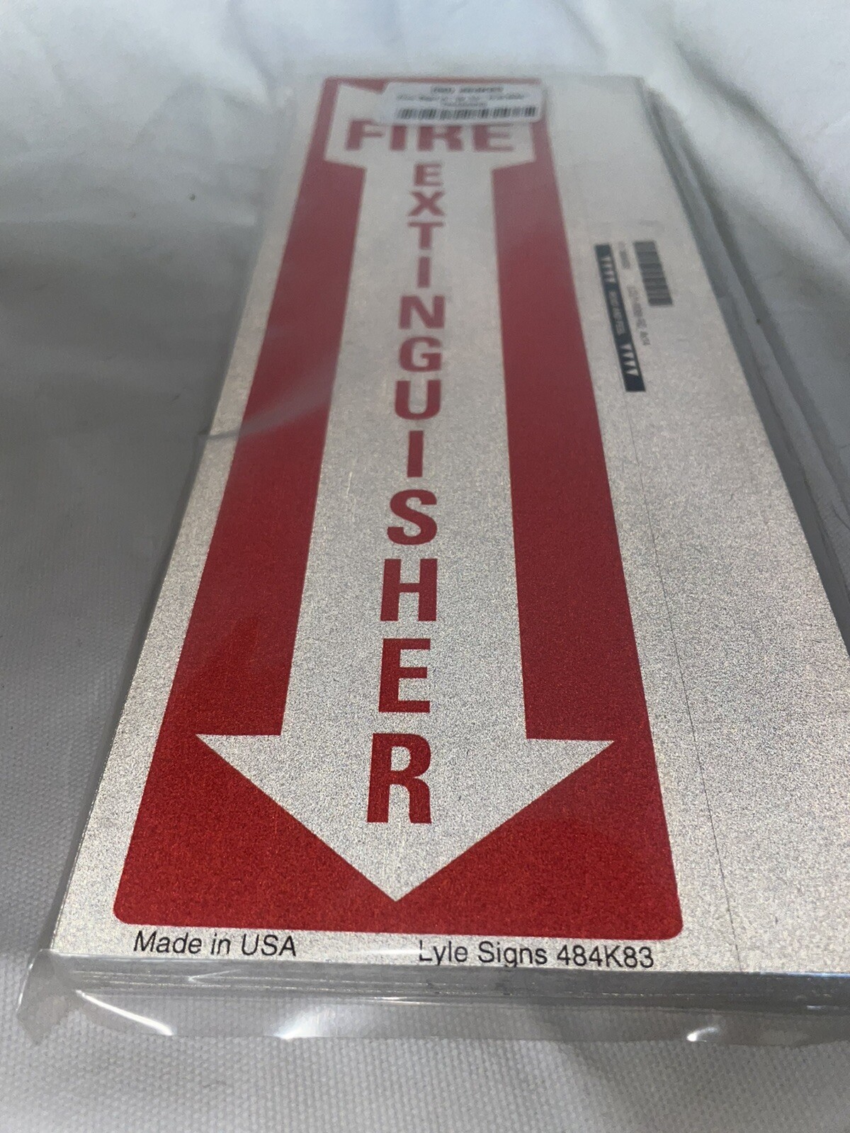 Qty (50) LYLE LCU1-0066-RD_4x14” Reflective Fire Extingsher Decal/Sticker