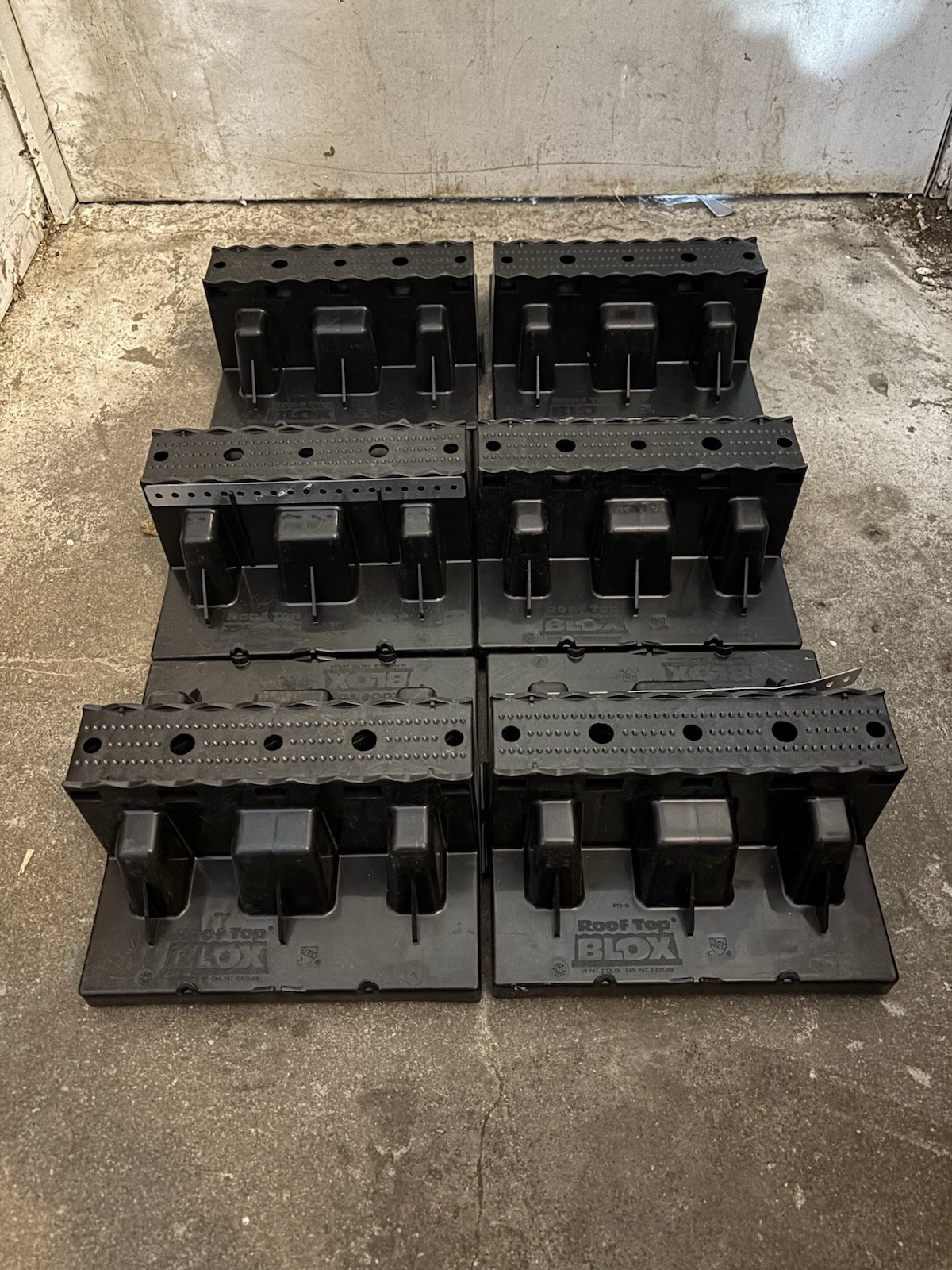Lot Of 6 Roof Top Blox Adjustable Pipe Support 8-7/8″ L X 8-7/8″ W X 4-1/2″ H