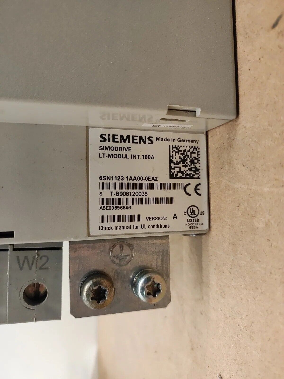 Siemens 6SN1123-1AA00-0EA2 Version: A 170A SIMODRIVE with PSN1118-0DG23-0AA1