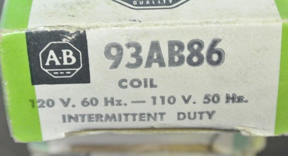 ALLEN-BRADLEY 93AB86 COIL, INTERMITTENT DUTY 120V/60Hz, 110V/50Hz – NEW SURPLUS