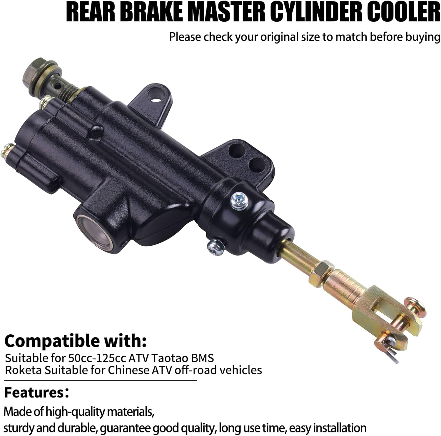 Rear Brake Master Cylinder Coolster 10Mm for 50Cc-125Cc Atvs Taotao BMS Roketa