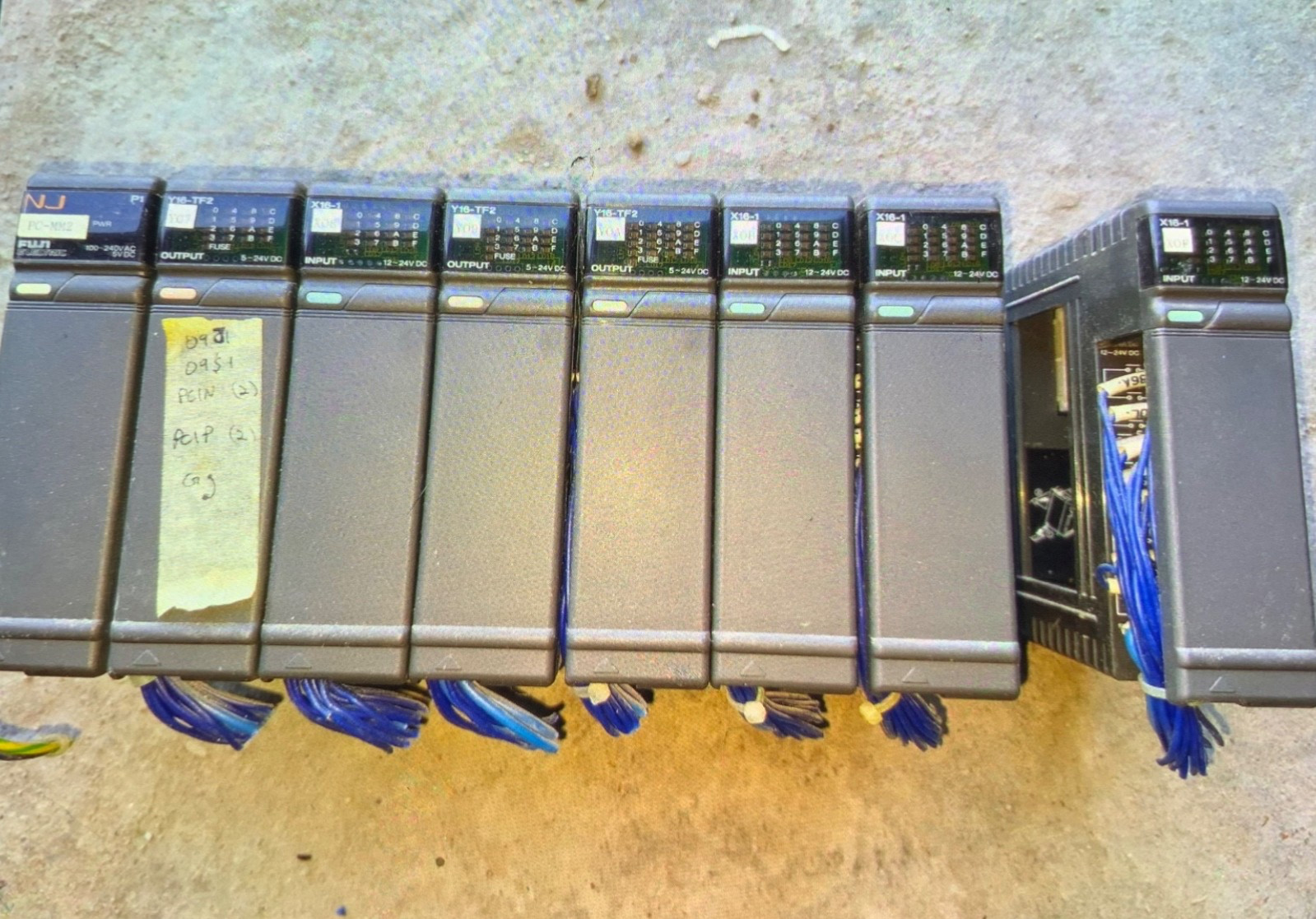 Fuji Electric PLC Module rack ,NJ-P1, (4) X16-1, (3) Y16-TF2