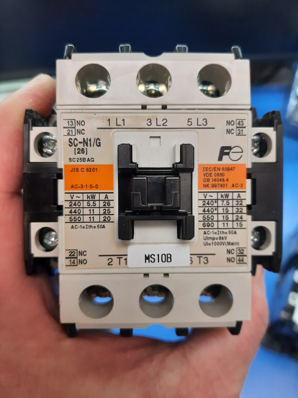 FUJI SC-N1/G SC25BAG 24VDC Contactors for 3-Ph + 2a2b(2NO2NC) FULLY TESTED WORKS