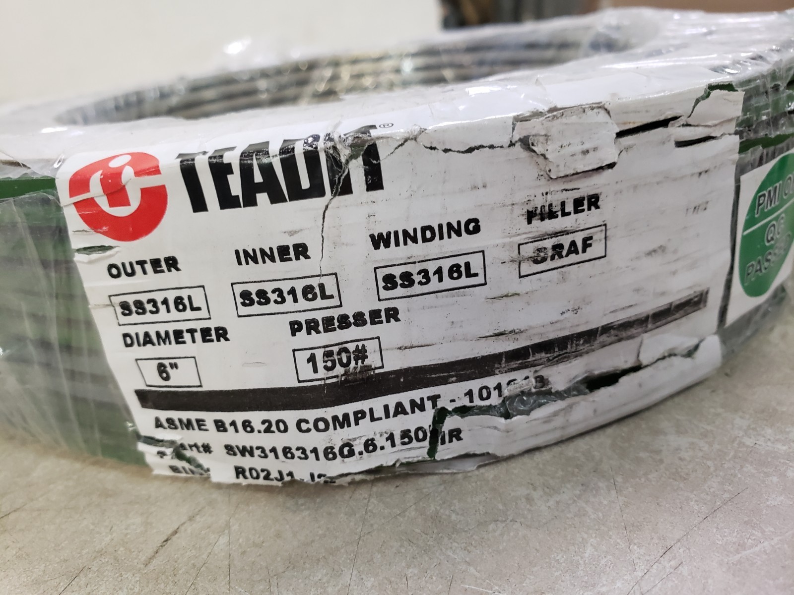 (Pack of 10) TEADIT SW316316G.6.150IR Metalflex Spiral Wound Gasket