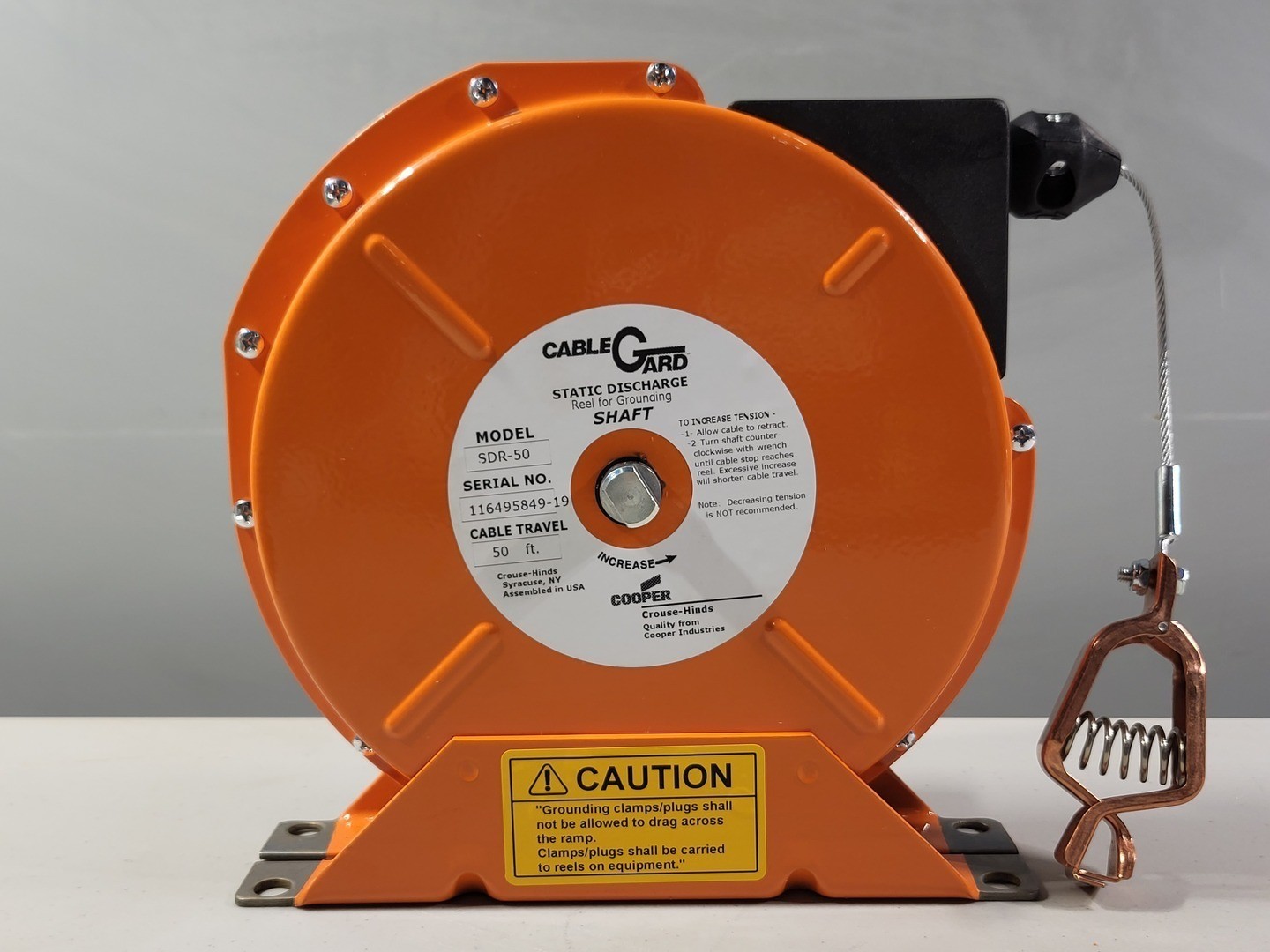 SURPLUS NEW CROUSE-HINDS SDR50 Static Discharge Reel w/ Steel Aircraft Cable