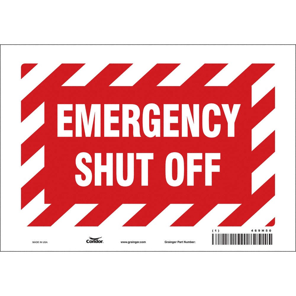 CONDOR 469H50 Safety Sign,7 in x 10 in,Vinyl 469H50