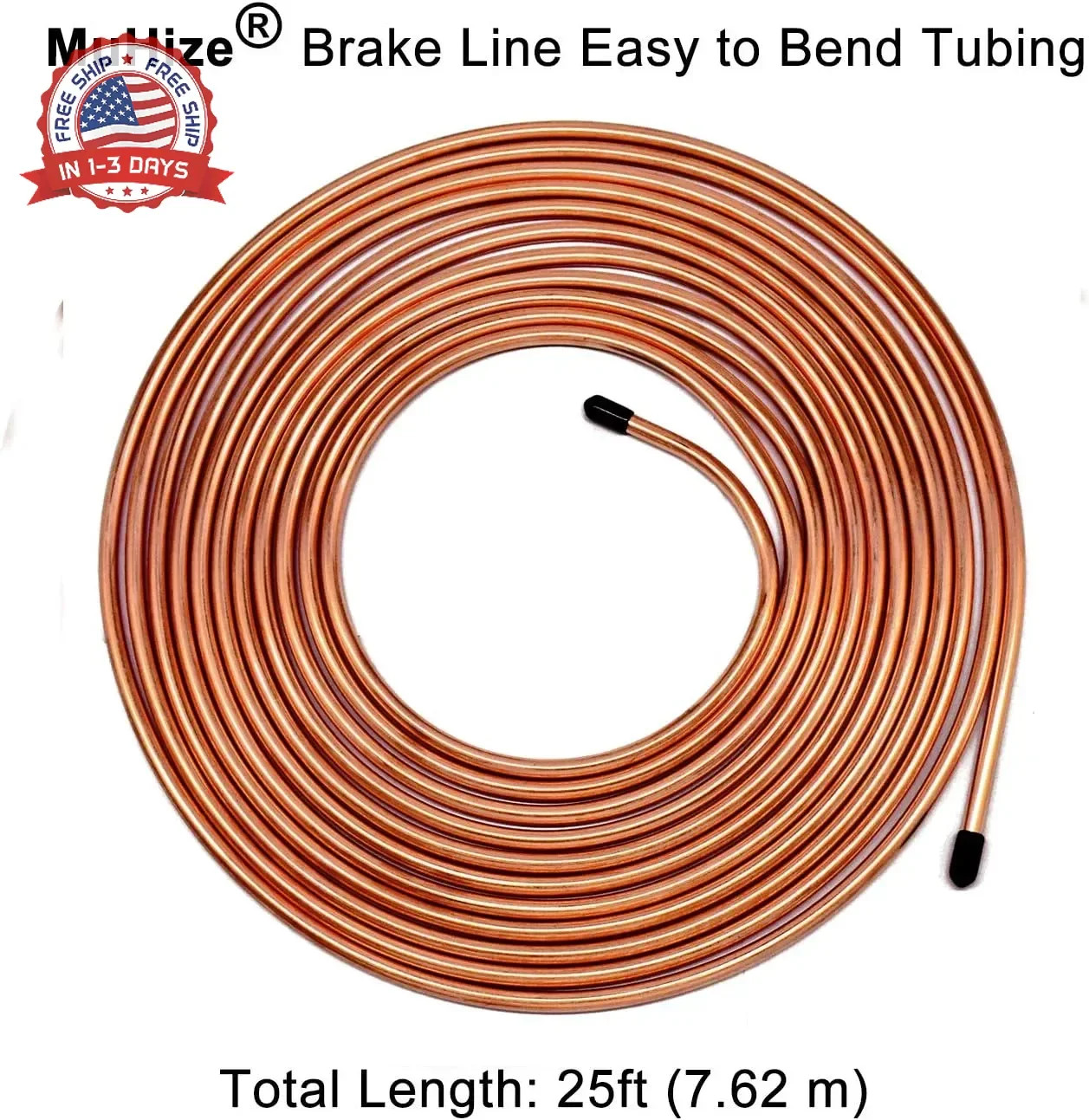 MuHize Brake Line Tubing Kit 1/4 inch 25 Feet Copper Coated Steel – Flexible Fue