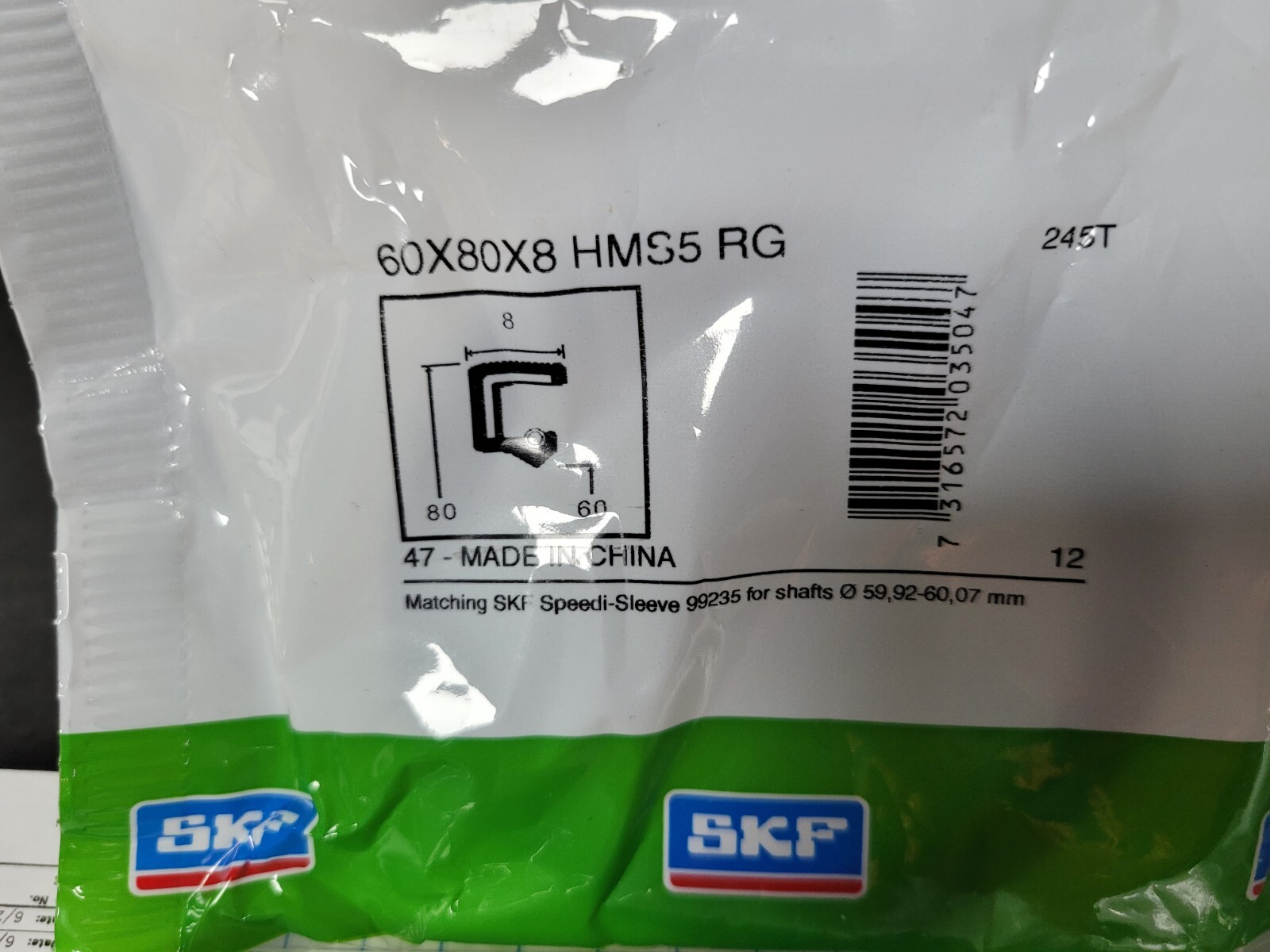 OEM SKF 60x80x8 HMS5 RG SEAL (small bore seal / hddf/hdl) sssb)
