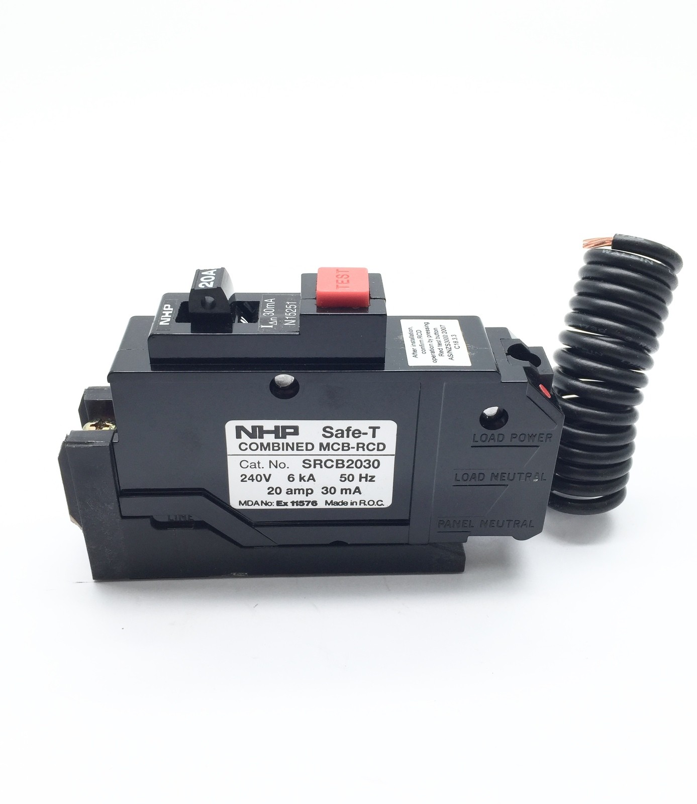 NHP Terasaki SRCB2030 20A 1 Pole Earth Leakage Breaker MCB/RCD