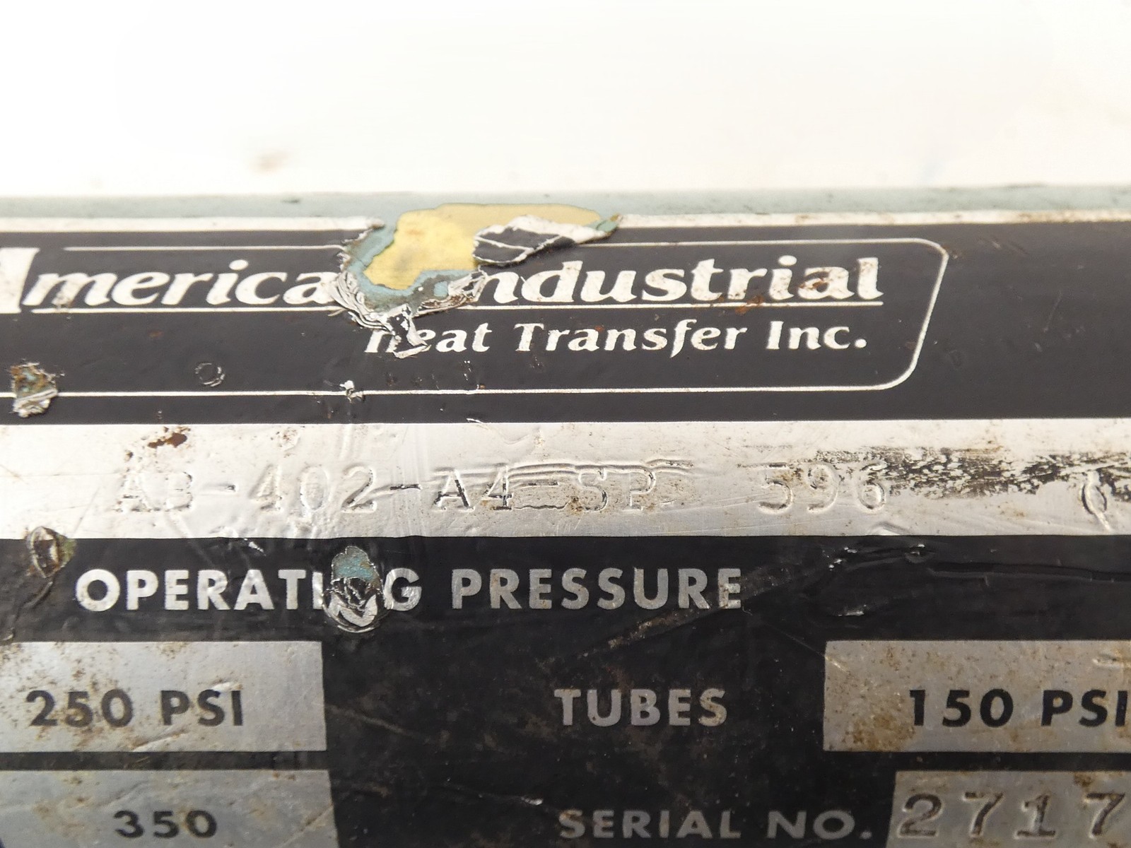 American Industry AB-402-A4-SP 596 Heat Exchanger 150-250PSI 350°F