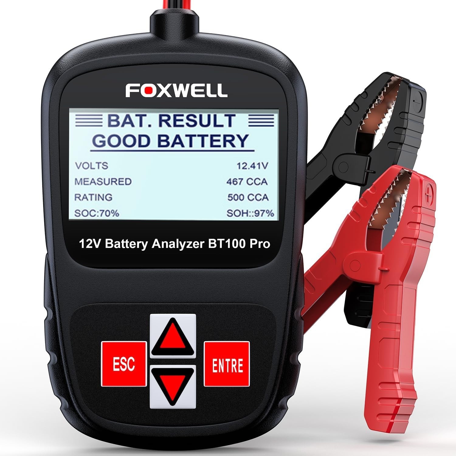 BT100 Pro Probador de batería de 12 V, analizador digital de batería 100-1100CCA