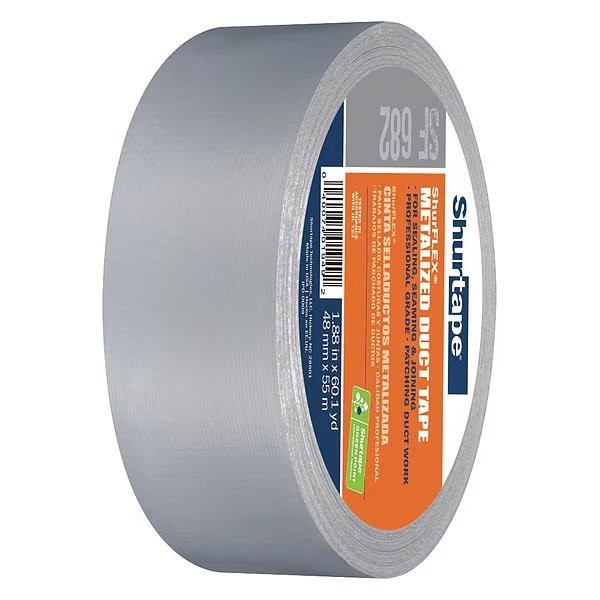 Shurtape DuctTape, Silver, 60-1/8ydL, 1-