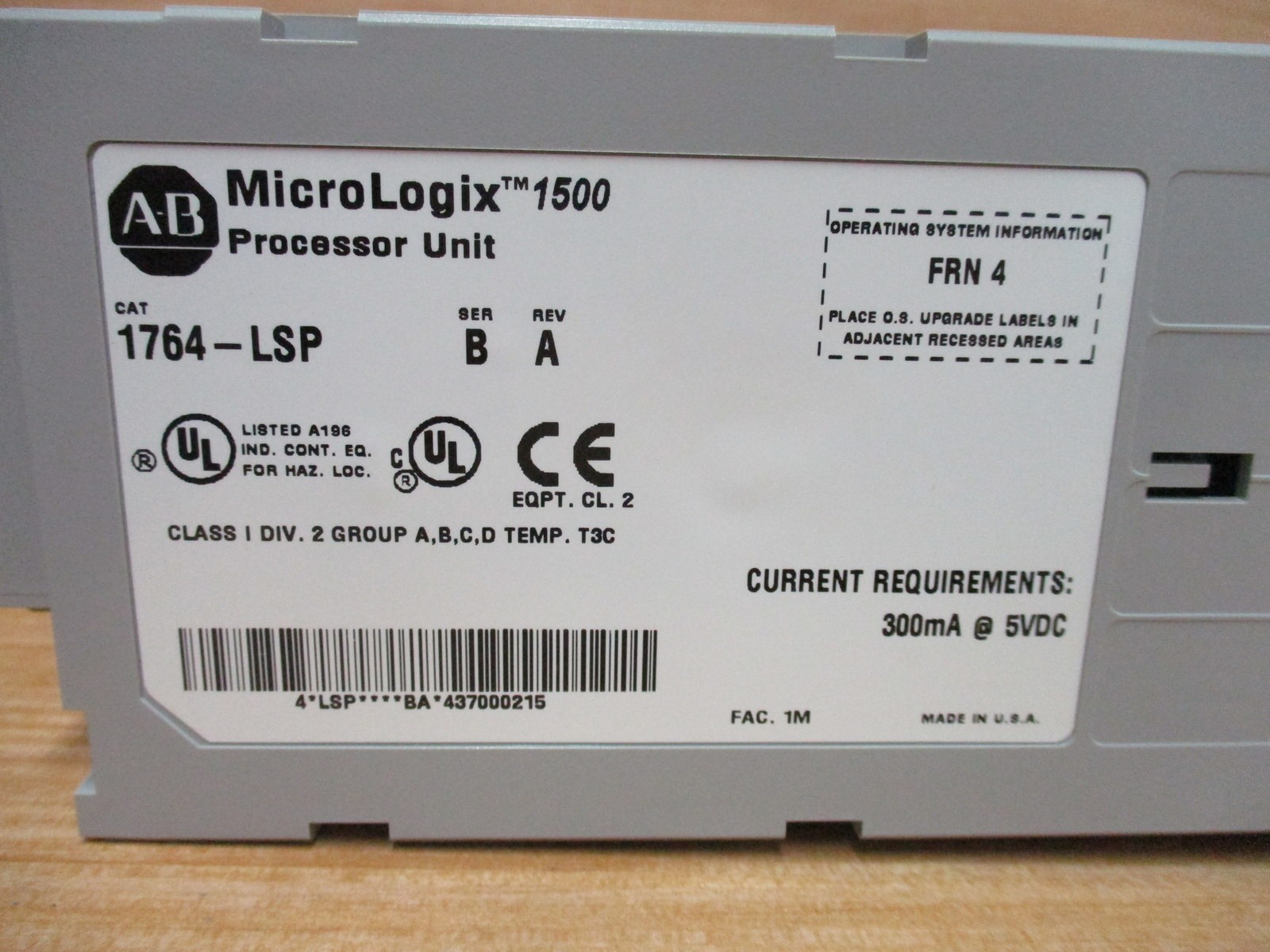 Allen Bradley 1764-LSP Processor Unit 1764LSP Ser.B, Rev. A